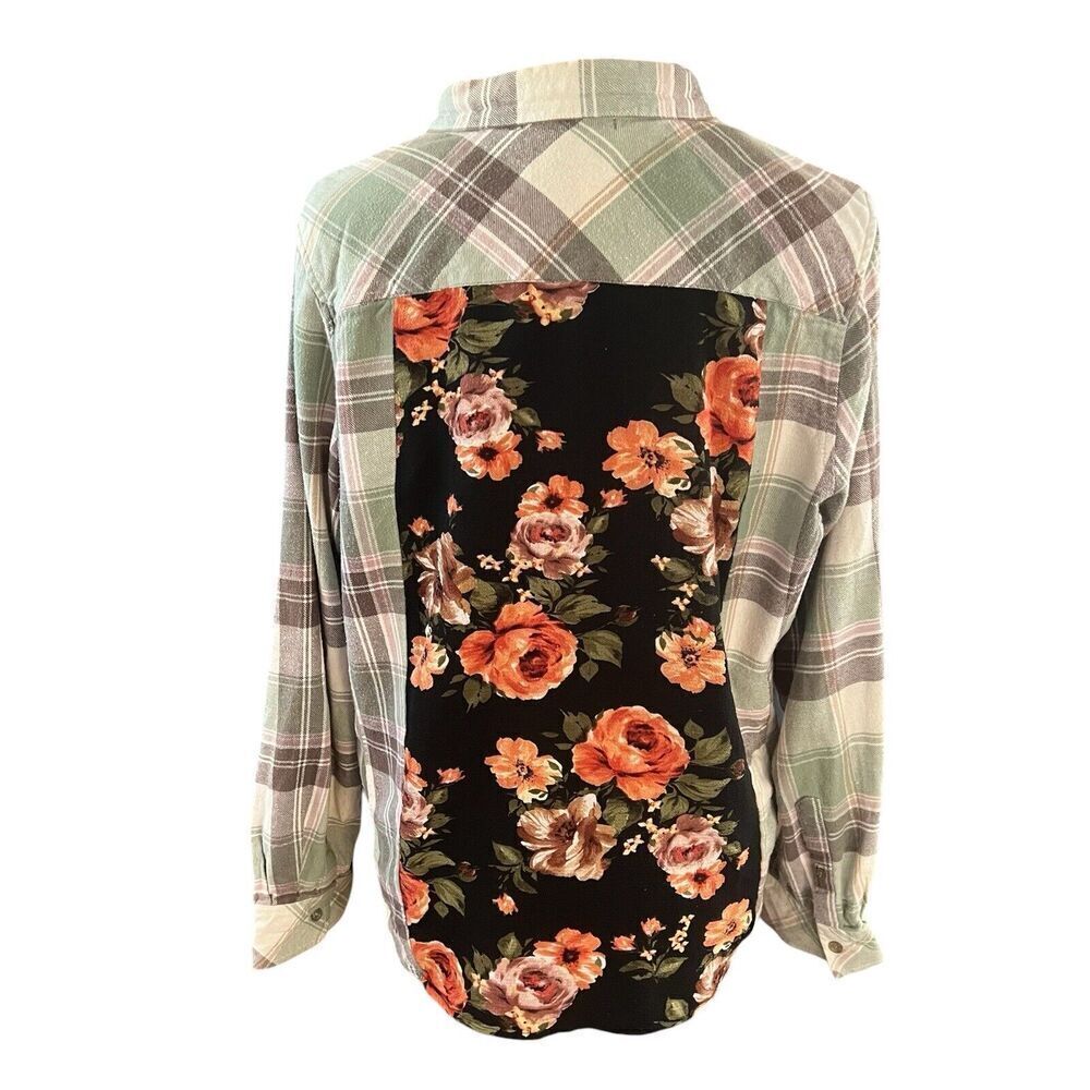 Trendy and Tipsy SZ XL Womens One of A Kind Upcycled Vintage Flannel Shirt Boho